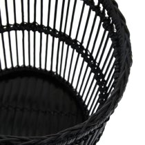 Arcola Rattan And Bamboo Bathroom Waste Bin In Black