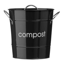 Newport Metal Compost Bathroom Bin In Black