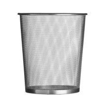 Retika Metal Wire Mesh Large Waste Paper Bin In Silver