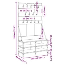 Camrose Wooden Clothes Rack With Shoe Storage In Grey Sonoma Oak