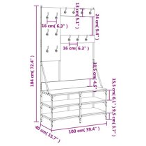 Denton Wooden Clothes Rack With Shoe Storage In Black