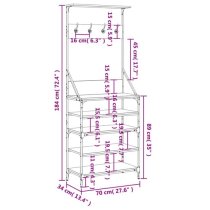 Fremont Wooden Clothes Rack With Shoe Storage In Brown Oak