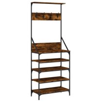 Fremont Wooden Clothes Rack With Shoe Storage In Smoked Oak