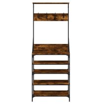 Fremont Wooden Clothes Rack With Shoe Storage In Smoked Oak