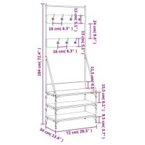 Hebron Wooden Clothes Rack With Shoe Storage In Brown Oak