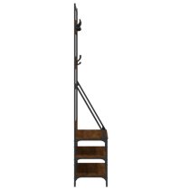 Jasper Wooden Clothes Rack With Shoe Storage In Brown Oak