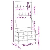 Jasper Wooden Clothes Rack With Shoe Storage In Brown Oak