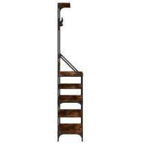 Jasper Wooden Clothes Rack With Shoe Storage In Smoked Oak