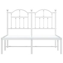 Bolivia Metal Small Double Bed With Headboard In White