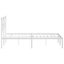 Bolivia Metal Small Double Bed With Headboard In White