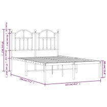 Bolivia Metal Small Double Bed With Headboard In White