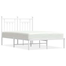 Attica Metal Double Bed With Headboard In White