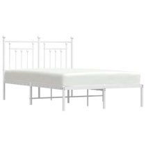 Attica Metal Double Bed With Headboard In White