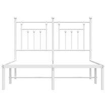 Attica Metal Double Bed With Headboard In White