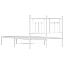 Attica Metal Double Bed With Headboard In White