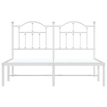 Bolivia Metal Double Bed With Headboard In White