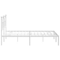 Bolivia Metal Double Bed With Headboard In White