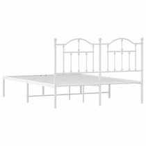 Bolivia Metal Double Bed With Headboard In White