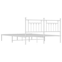 Attica Metal Super King Size Bed With Headboard In White