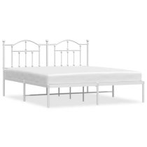 Bolivia Metal Super King Size Bed With Headboard In White