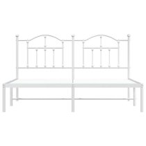 Bolivia Metal Super King Size Bed With Headboard In White