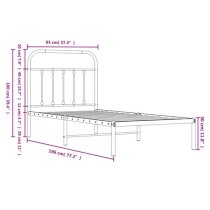 Carmel Metal Single Bed With Headboard In White