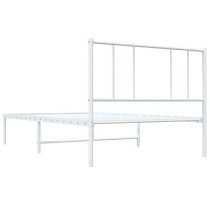 Devlin Metal Single Bed With Headboard In White