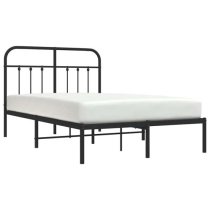 Carmel Metal Small Double Bed With Headboard In Black