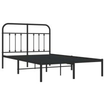 Carmel Metal Small Double Bed With Headboard In Black