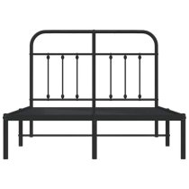 Carmel Metal Small Double Bed With Headboard In Black