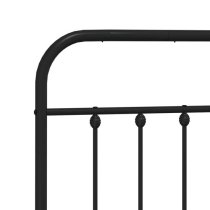 Carmel Metal Small Double Bed With Headboard In Black