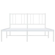 Devlin Metal Small Double Bed With Headboard In White