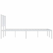 Devlin Metal Small Double Bed With Headboard In White