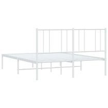 Devlin Metal Small Double Bed With Headboard In White