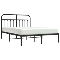 Carmel Metal Double Bed With Headboard In Black