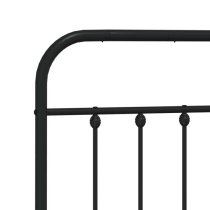 Carmel Metal Double Bed With Headboard In Black