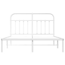 Carmel Metal Double Bed With Headboard In White