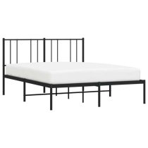 Devlin Metal Double Bed With Headboard In Black