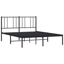 Devlin Metal Double Bed With Headboard In Black