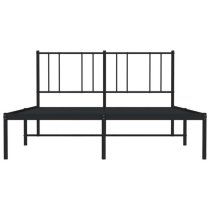 Devlin Metal Double Bed With Headboard In Black