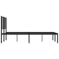 Devlin Metal Double Bed With Headboard In Black