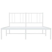 Devlin Metal Double Bed With Headboard In White