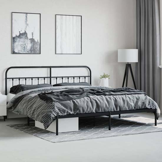 Carmel Metal Super King Size Bed In Black