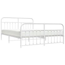 Carmel Metal Super King Size Bed In White