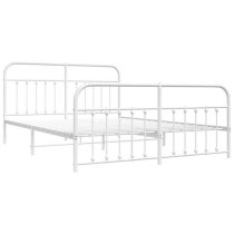 Carmel Metal Super King Size Bed In White