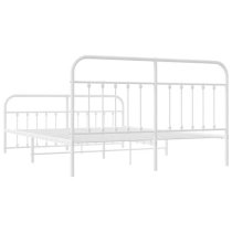 Carmel Metal Super King Size Bed In White