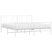 Devlin Metal Super King Size Bed In White