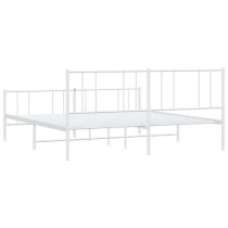 Devlin Metal Super King Size Bed In White