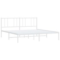 Devlin Metal Super King Size Bed With Headboard In White