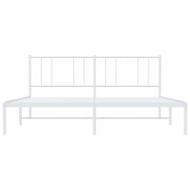 Devlin Metal Super King Size Bed With Headboard In White